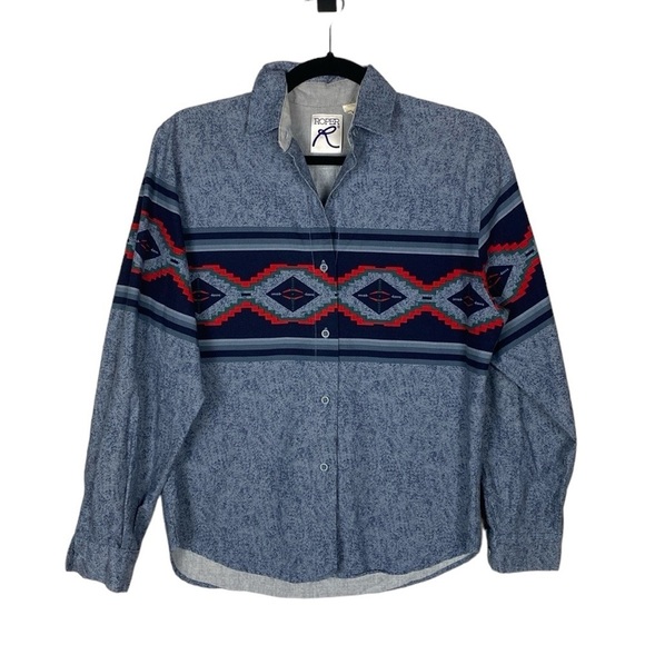 Vintage roper printed button down - Picture 1 of 5